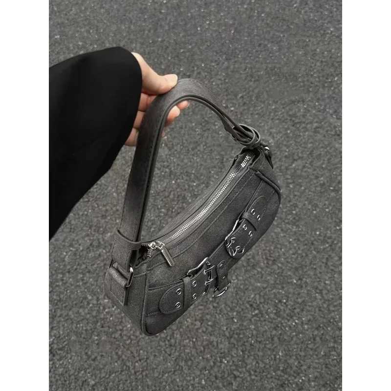 Sweet Cool Denim Grey Shoulder Bag Women Y2k Grunge Hot Girls Casual Handbag Lady Vintage Versatile Underarm Bag Autumn bolsasXJ251021