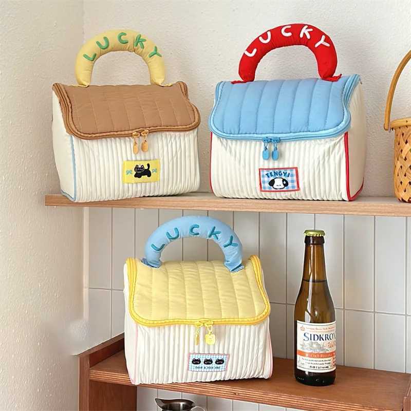 Cute Cottage Makeup Bag for Girls Large Capacity Skincare Storage Bag Portable Handheld Travel Wash BagW251021