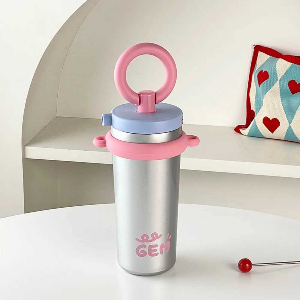 High Quality Portable Straw Cup Stainless Steel Large Capacity Water Cup with Shoder Strap Thermal Bottle Y251021