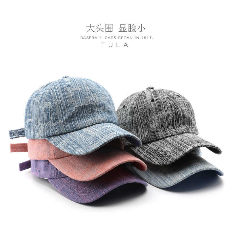 Womens Hat Spring and Autumn Personality Solid Color Plain Denim Baseball Cap Outdoor Mens Travel Sun Protection Visor Cap H251020