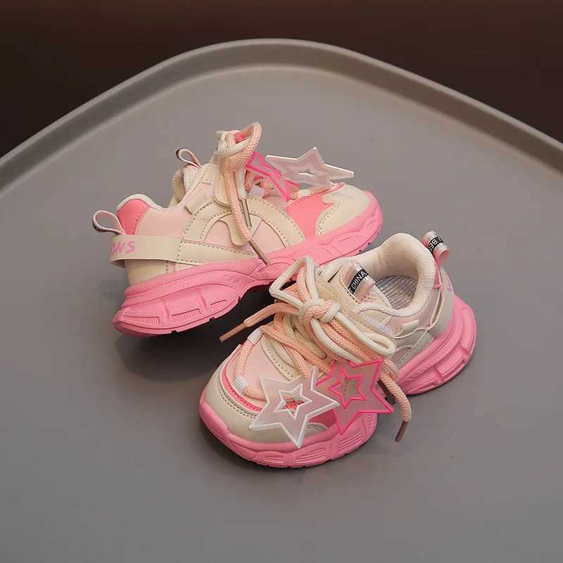 Children Casual Shoes for Girls Fashion Classic with Stars Girls Sports Running Sneakers Breathable PU Rubber Antiskid Soft W251021