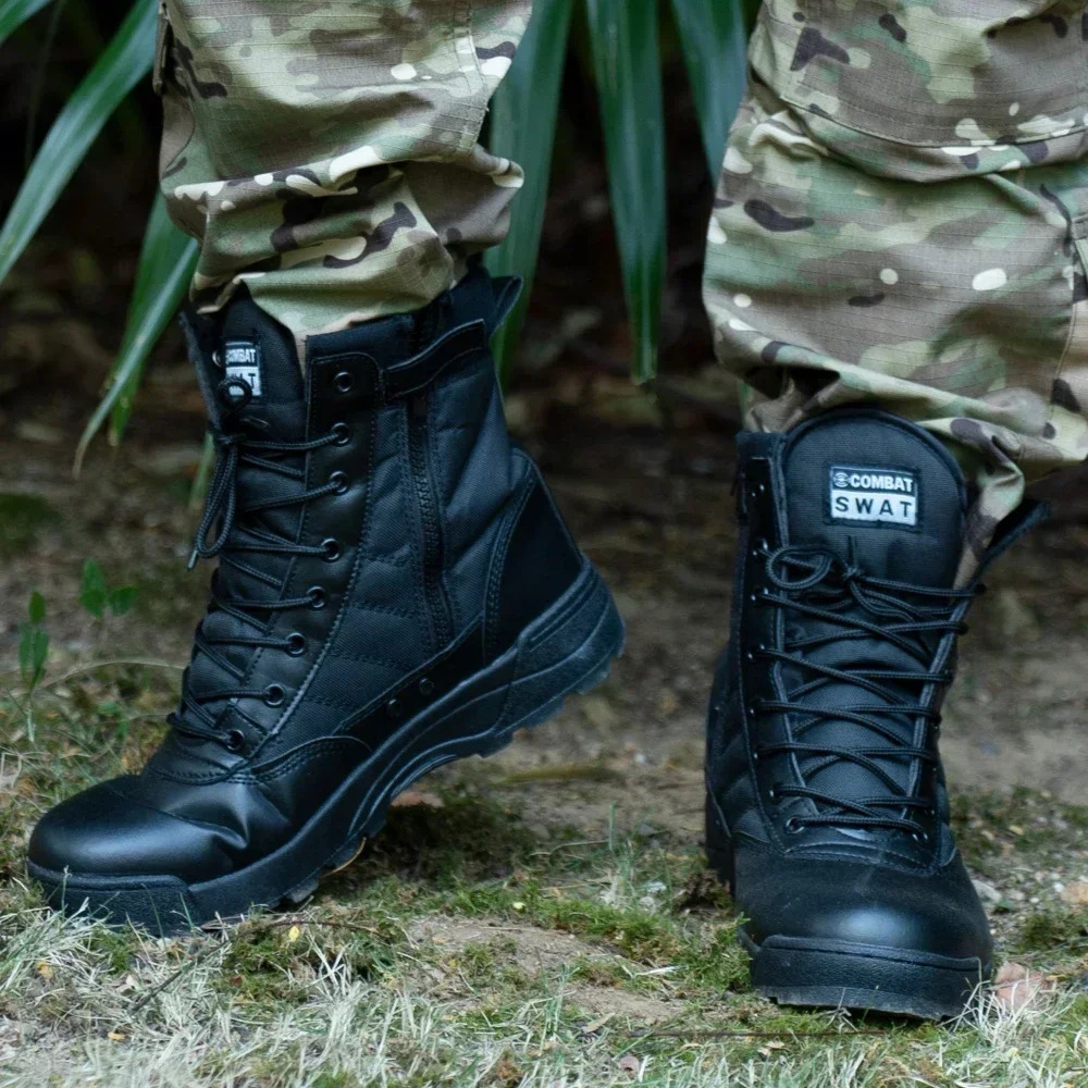 Mens Steel Toe Boots Outdoor Tactical Hiking Desert Boots Men Stabproof Smashing Work Safty Shoes Wear Protection Shoes251020