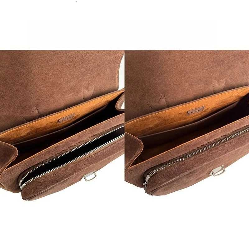 2025 New Early Autumn Trend Matte Leather Briefcase Wens Bag Fiable Versatile Single Shoder Oblique Span Bag Y251021