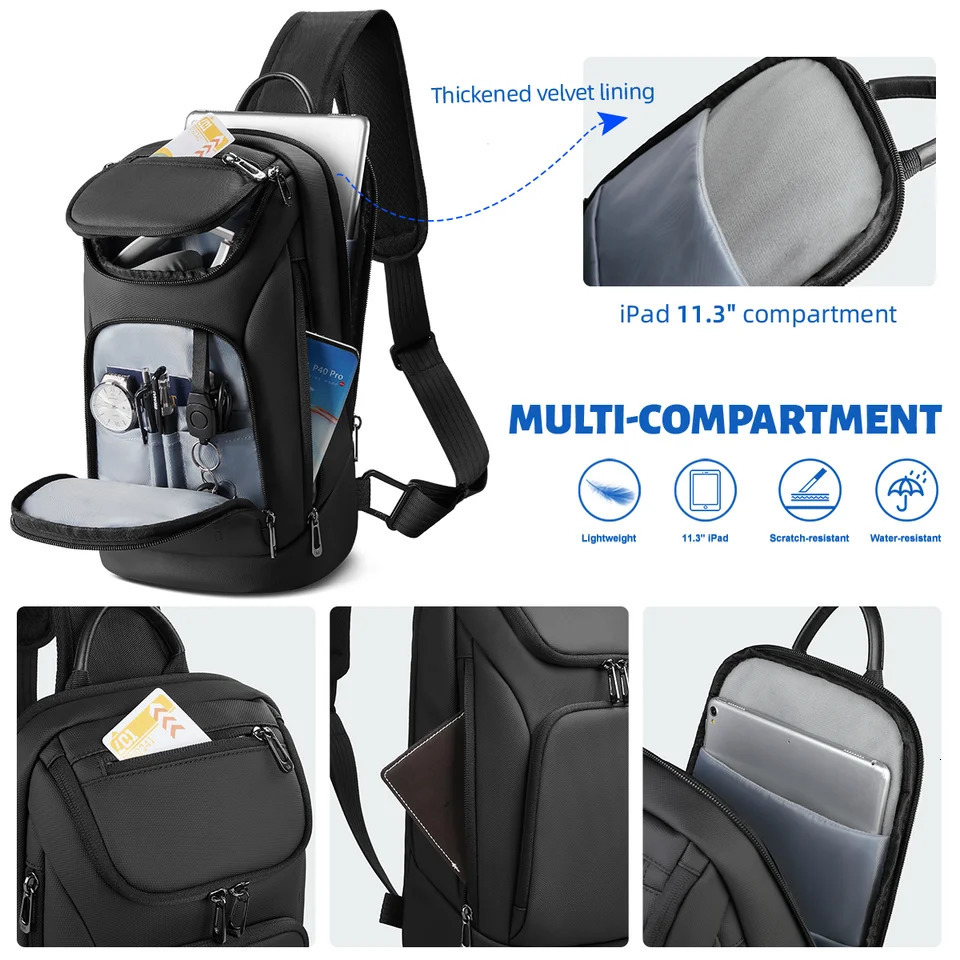 HK Business Crossbody Bag For Men Portable Shoulder Messenger Bags Male Waterproof Travel Short Trip Chest 11 Inch iPad 251014