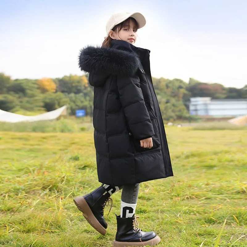 New 2025 Winter Girls Thermal Insulated Down Jacket Trendy Stylish MidLength Winter Coat for Kids Warmth Fashion ComboT251021