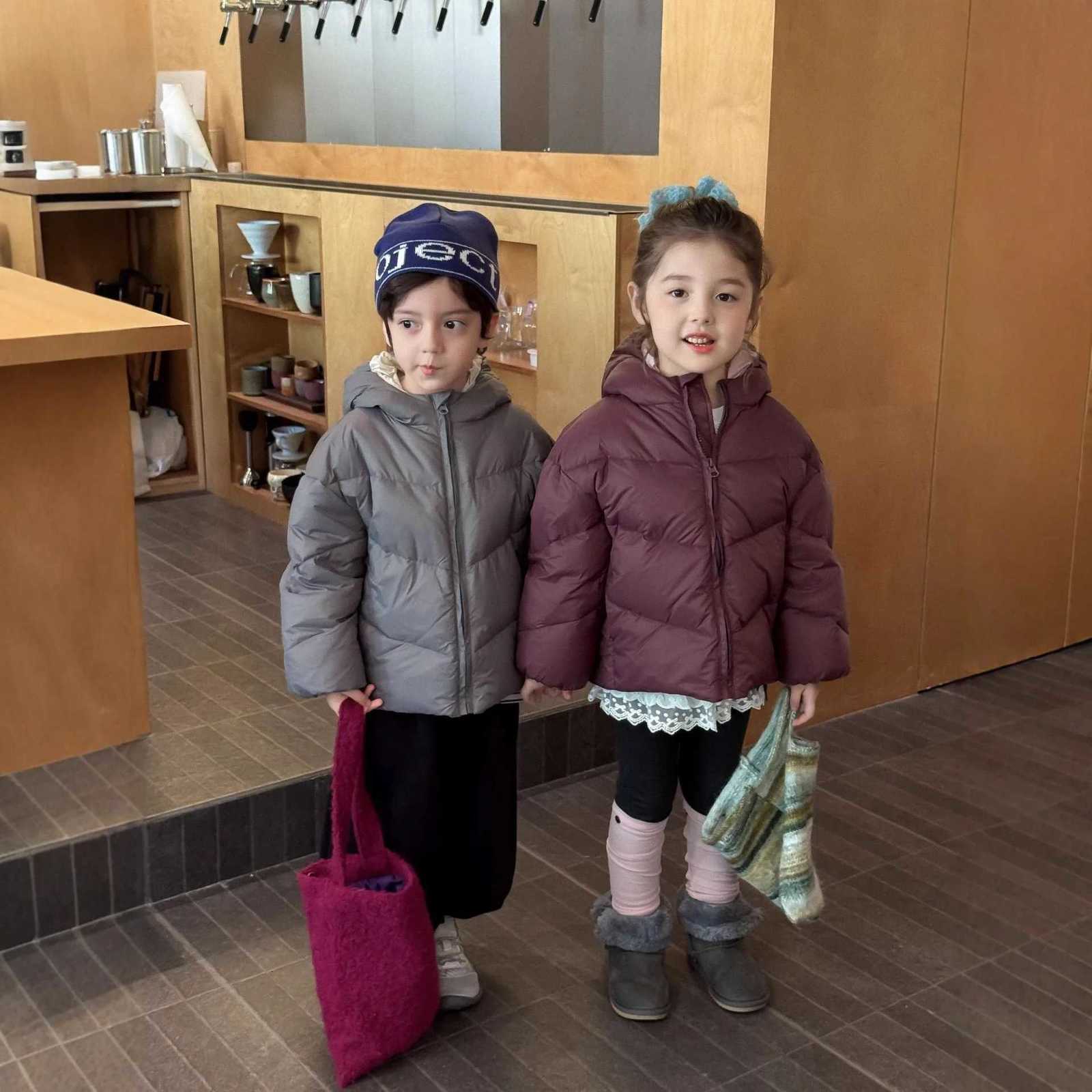 2025 Winter Children 38Y Girls Down Coat Korean Hooded Windproof Toddler Kids Boys Down Jacket Thick Warm Little Girl OuterwearT251021