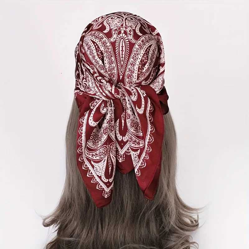 2025 New Paisy Print Small Square Scarf Soft Satin Silklike Thin Neck Scarf Mature Sty Sunscreen scarf For WenW251021