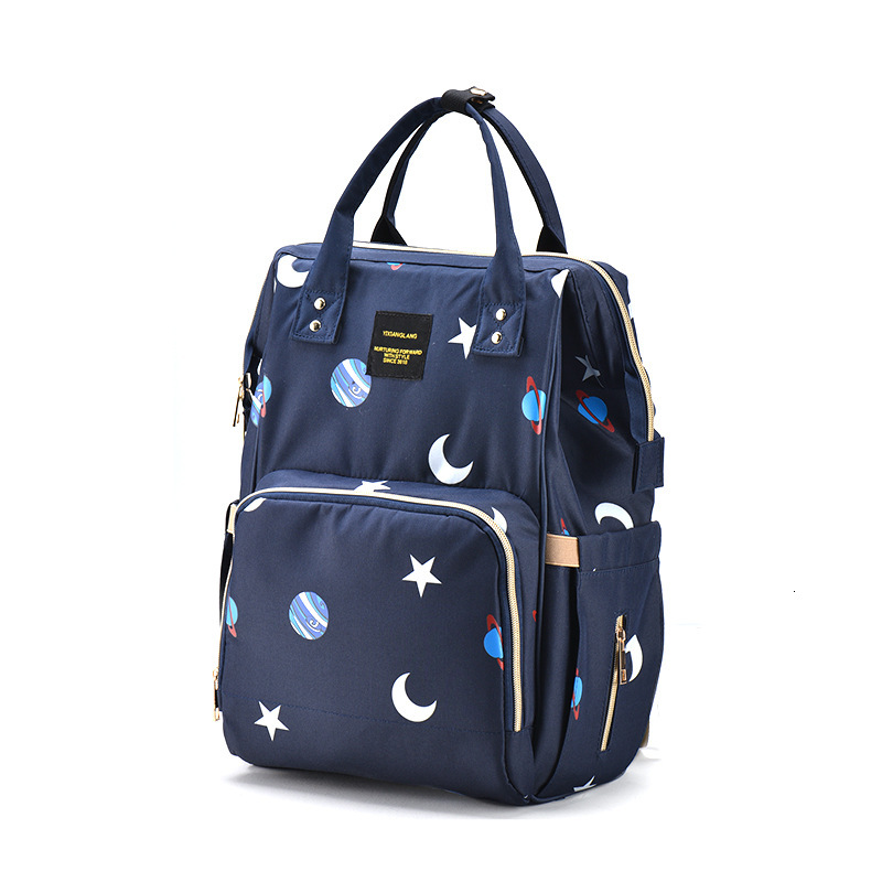 New Designer Fashionable Mom Bag Multi functional Baby Cart Baby Bag Mom Travel Portable Large Capacity Backpack Dry Wet Separation Baby Bottle