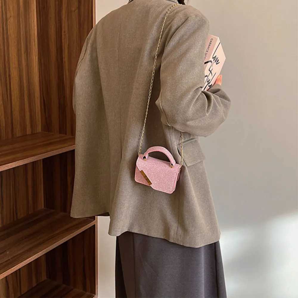 Trendy Mini Square Bag Shoulder Bag Korean Style Sparkling Handbag Daily Commuting Bag Casual Messenger BagXJ251021