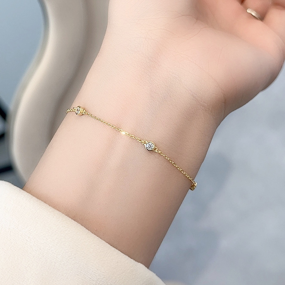 TaiYang New S925 Sterling Silver New Chinese Style Bracelet, Unisex Hip-Hop Sparkling Crystal Chain for Women & Men