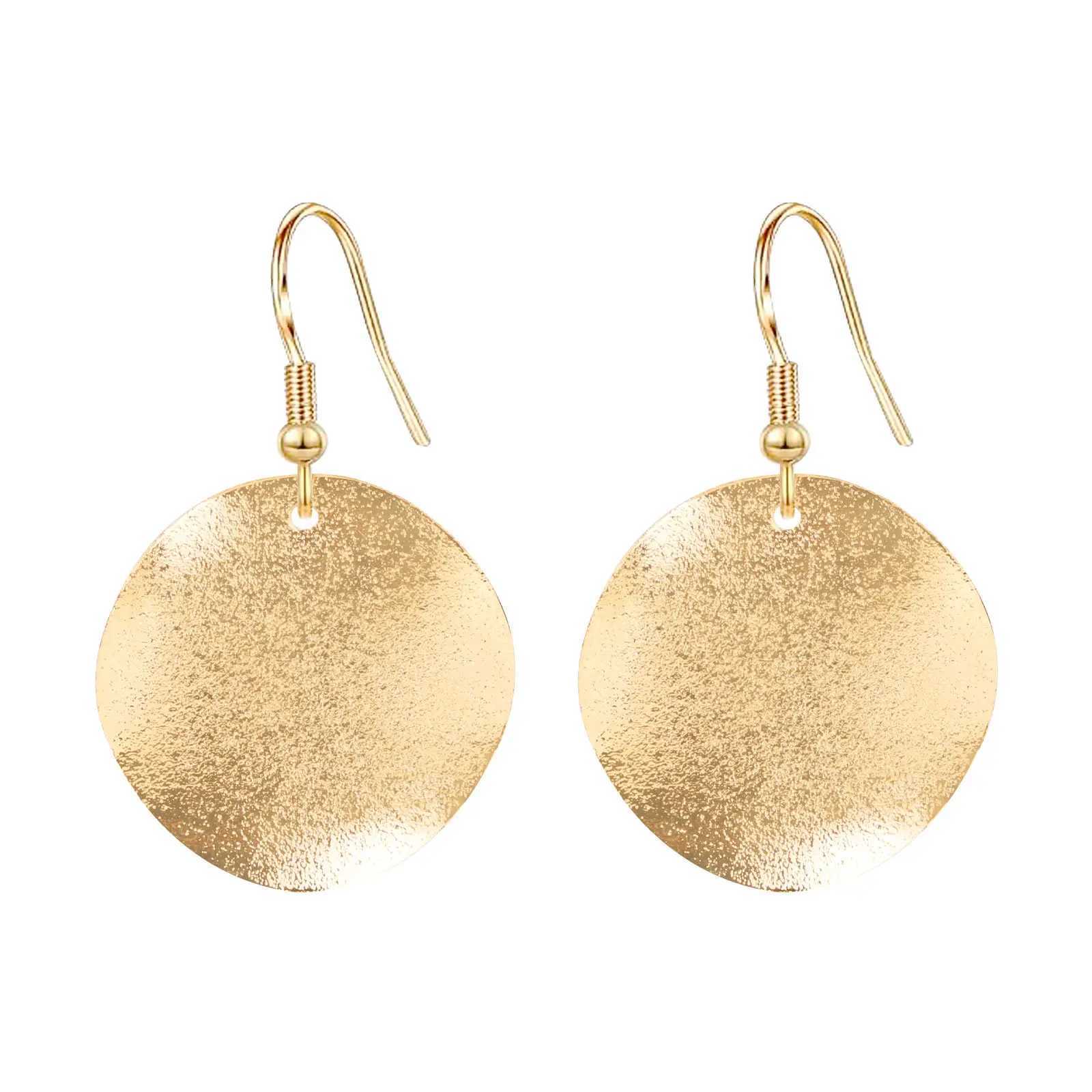 FTCY Irregular Round Drop Earrings for Women Simple Curved Frosted Allergy Resistant Piercing Earrings Jewelry J251021