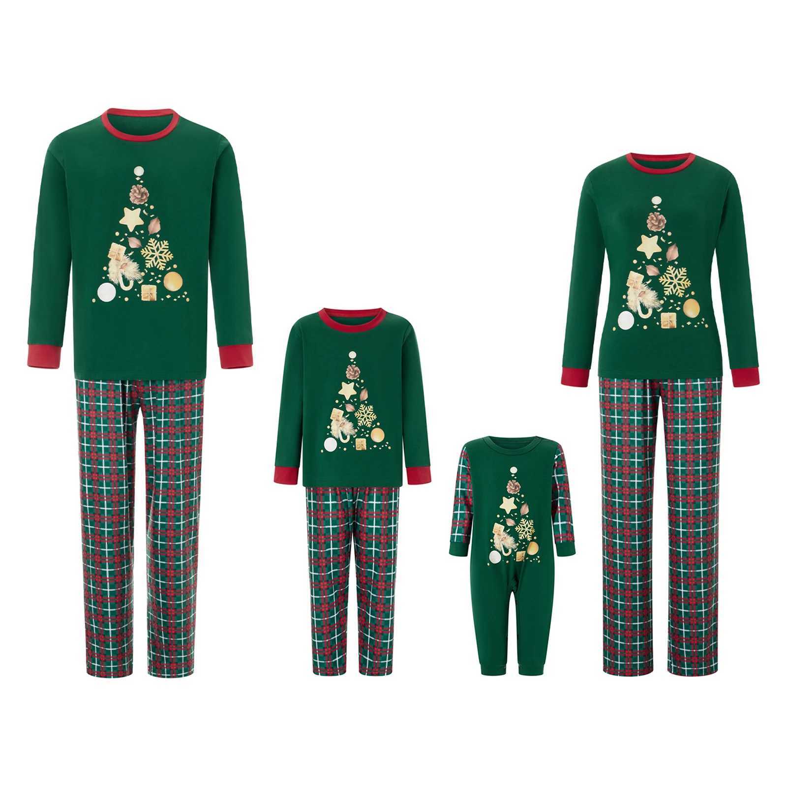 Family Matching Christmas Pajamas Baby RomperDog ClothesStar Snowflake Ball Print Tops and Pants Sleepwear Xmas Look Outfits L251021E2LS