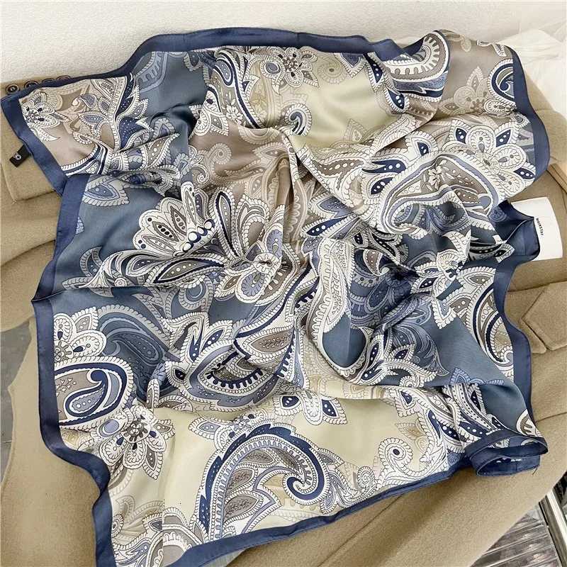 68cm Tree of Life Printed Scarf Womens Spring and Summer New Imitation Silk Scarf Temperament Versatile Headscarf Shawl Scarfs W251021