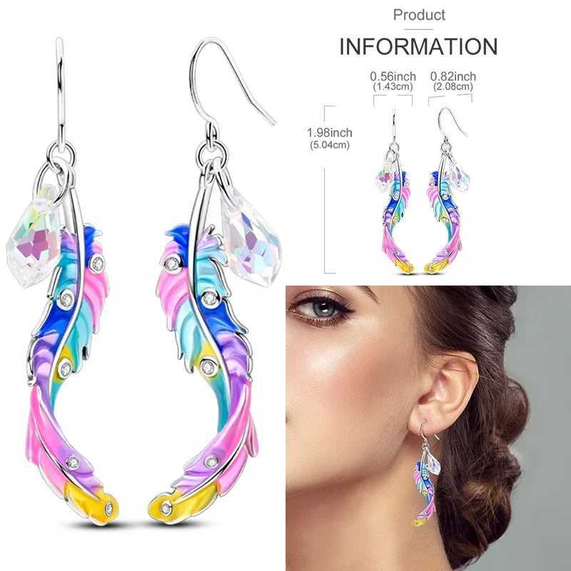 925 Sterling Silver Purple Series Feather Butterfly Dream Catcher Firefly Zircon Earrings for Women Luxury Jewelry Wedding Gift J251021