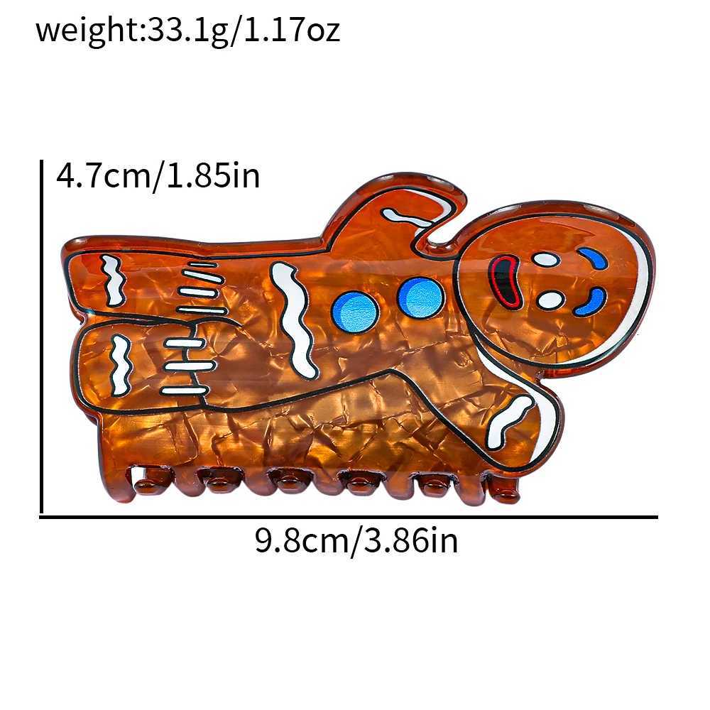 Cute Christmas Gingerbread Man Hair Claw Clip Adorable and Stylish Design Hair Grip Clip Fashionable Styling AccessoryW254021