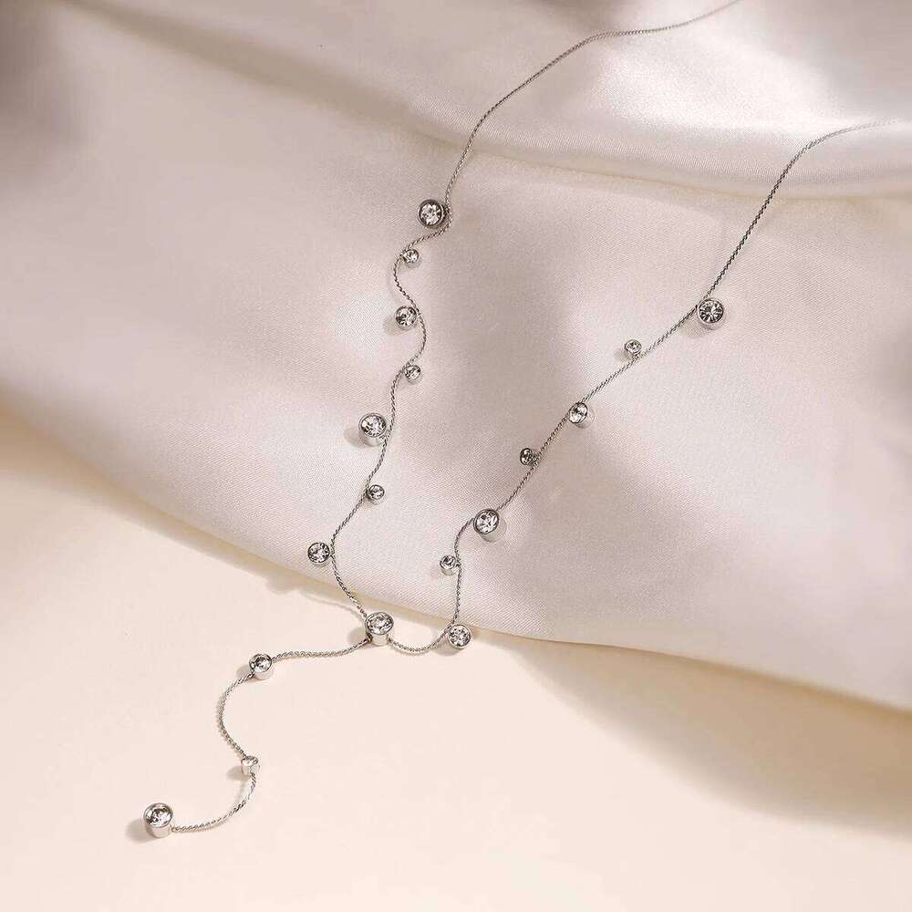 2025 New Arrival Shiny AAA CZ Zircon Sier/Gold Color Choker Necklaces For Elegant Women Stainless Steel Jewelry