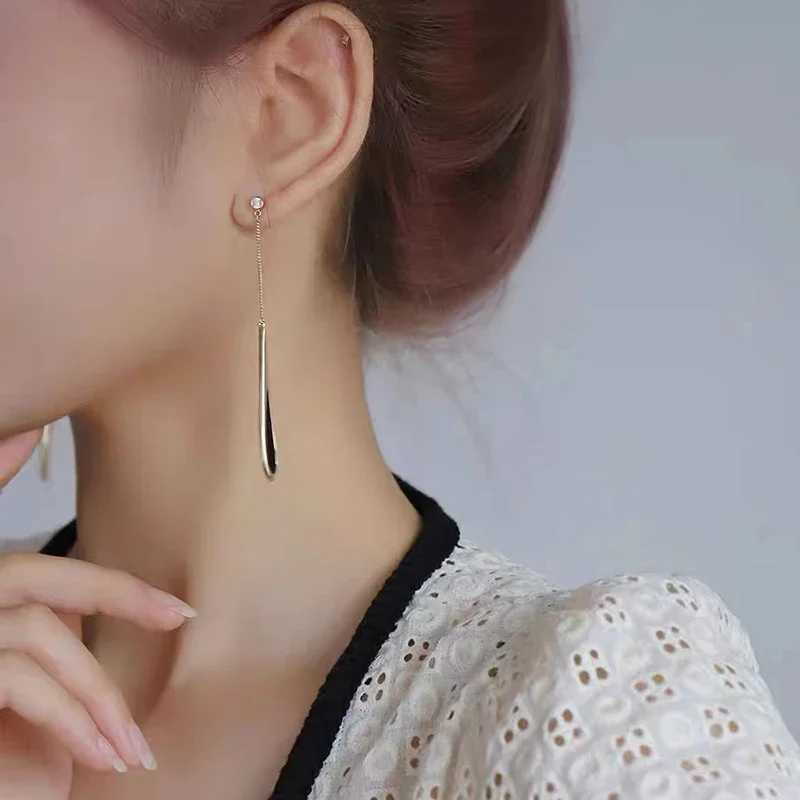 European and American Black Drop Tassel Long Earrings 2025 New Fashion Party Luxury Accessories For Womens Temperament Jewelry J251021
