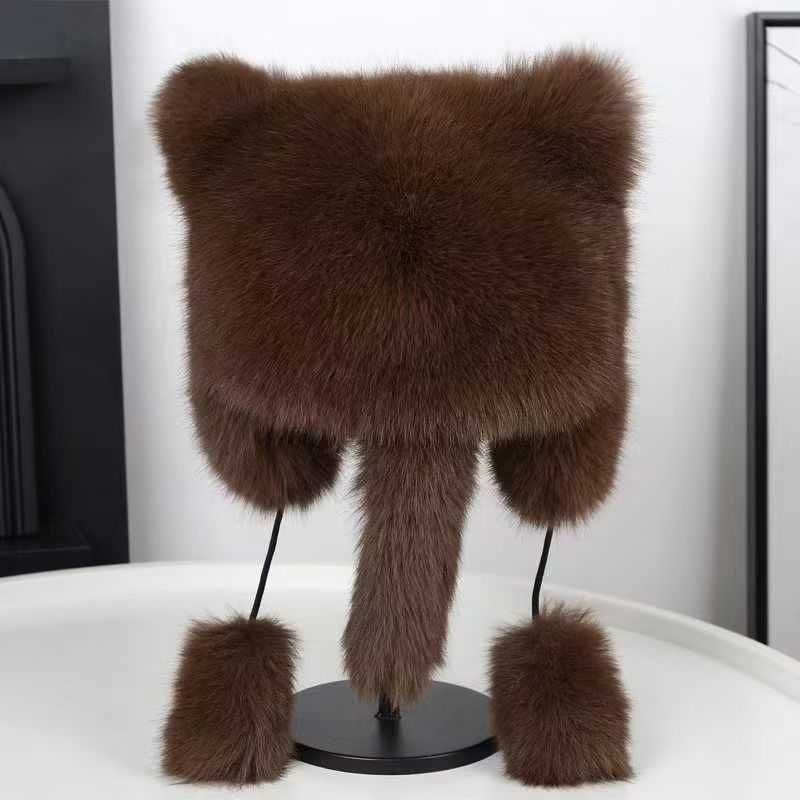 Celebrity Little Raccoon Hat Ear Protection Hat Ecofriendly Faux Fur Hat Autumn Winter New Thickened Warm Hat H251020