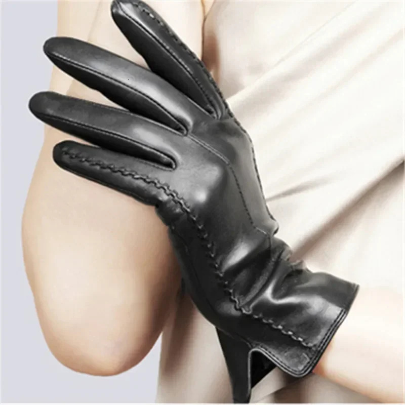 High Quality Elegant Women Leather Gloves Genuine Lambskin Leather Autumn Spring Winter Thermal Trendy Female Glove G564 251020