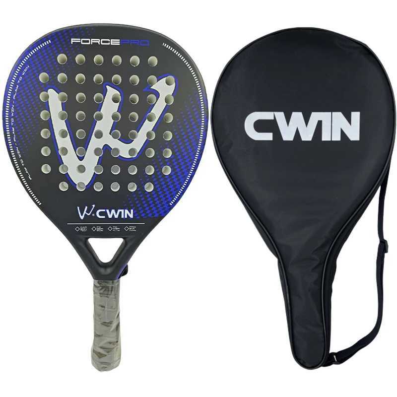 Cwin Paddle Racket Carbon Fiber Soft EVA Face for Adult Prefessional Training Tennis Paddle Racquet with Padel Shovel Protector W251021