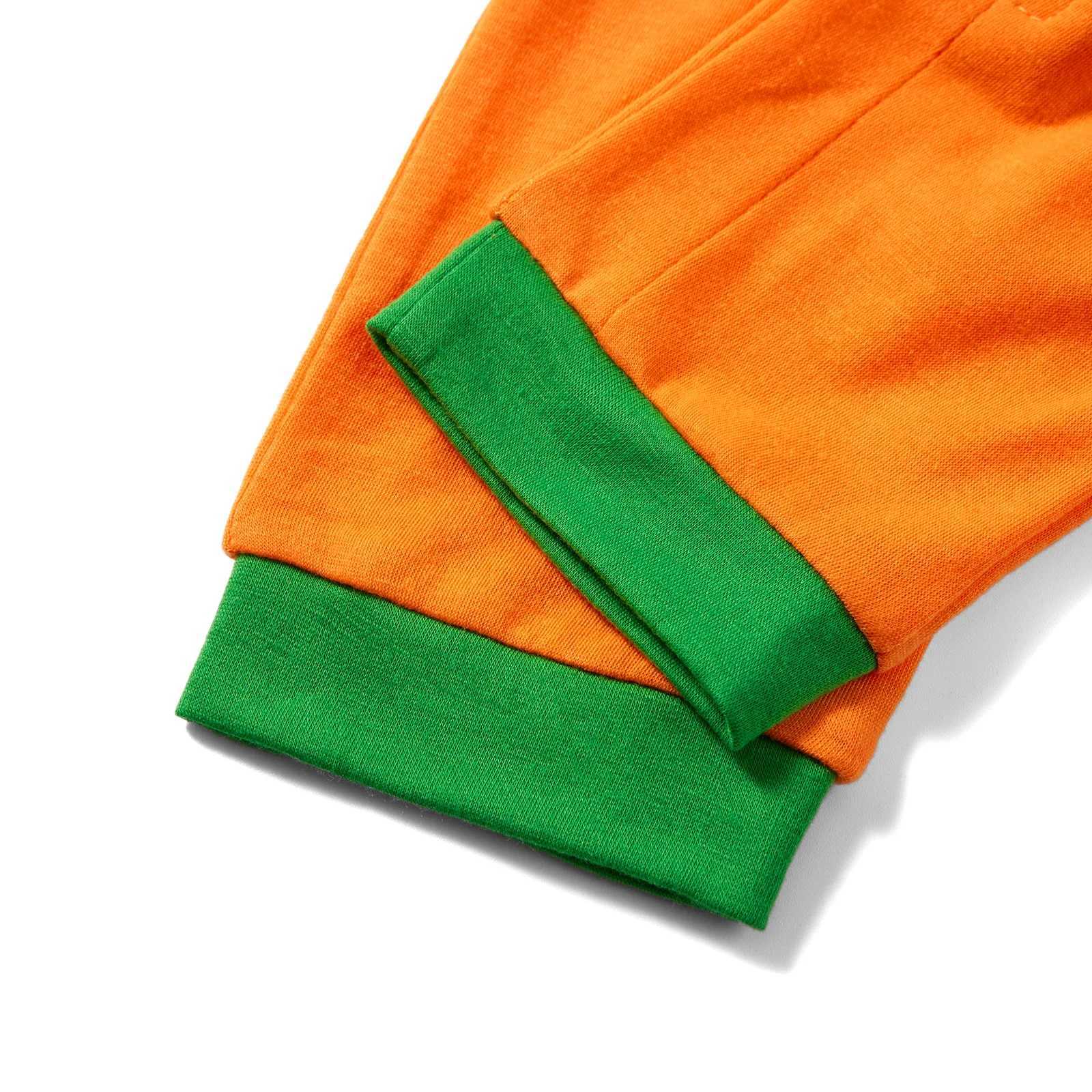 Family Matching Pajamas Set Halloween Stripe Pumpkin Print Round Neck Long Sleeve Tops Long Pants for Parents Kids L251021A5T9