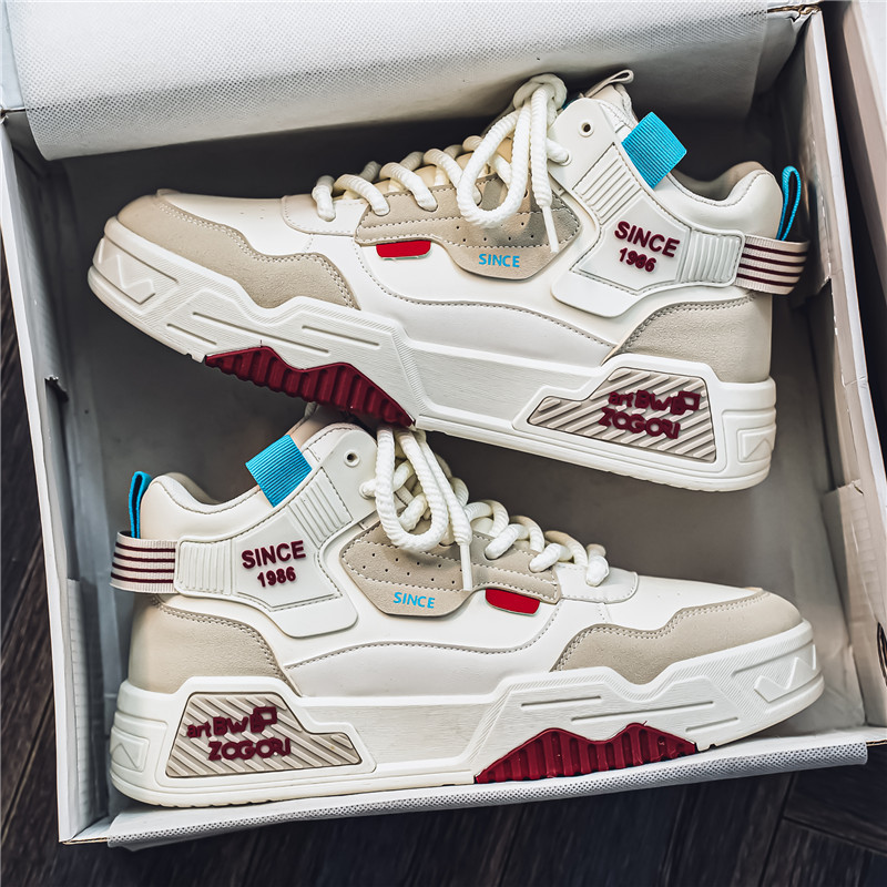 High-top men's shoes winter niche design versatile casual board shoes teenagers students sports thick-soled climaxing shoes