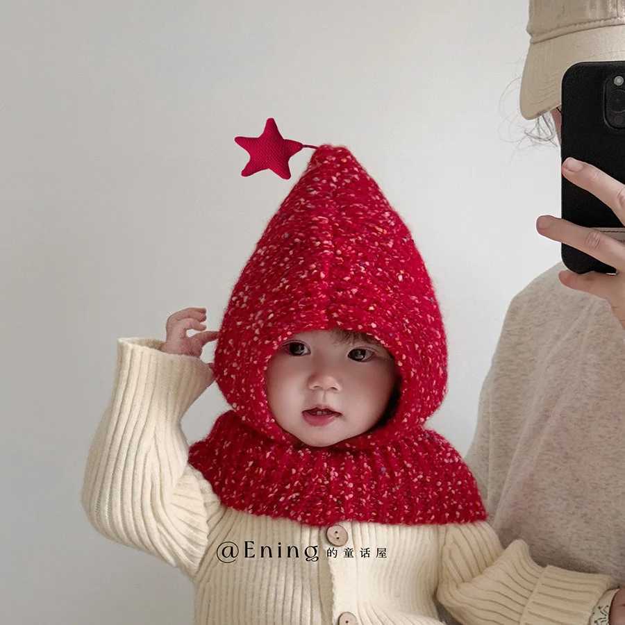Christmas New Year Baby Hat Scarf Wrap Winter Warm Ear Protection Elf Cap for Boys Girls J251021