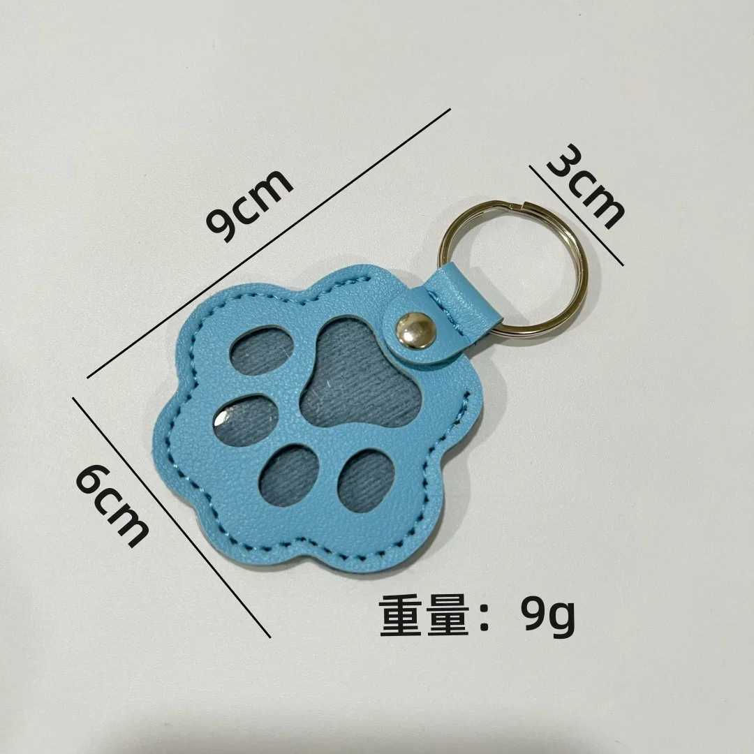 Exquisite Cute Cat Claw Keychain Creative Puppy Pet Hair Storage Bag Keyring PU Leather Dogs Paw Pendant Hanging Accessory W251021