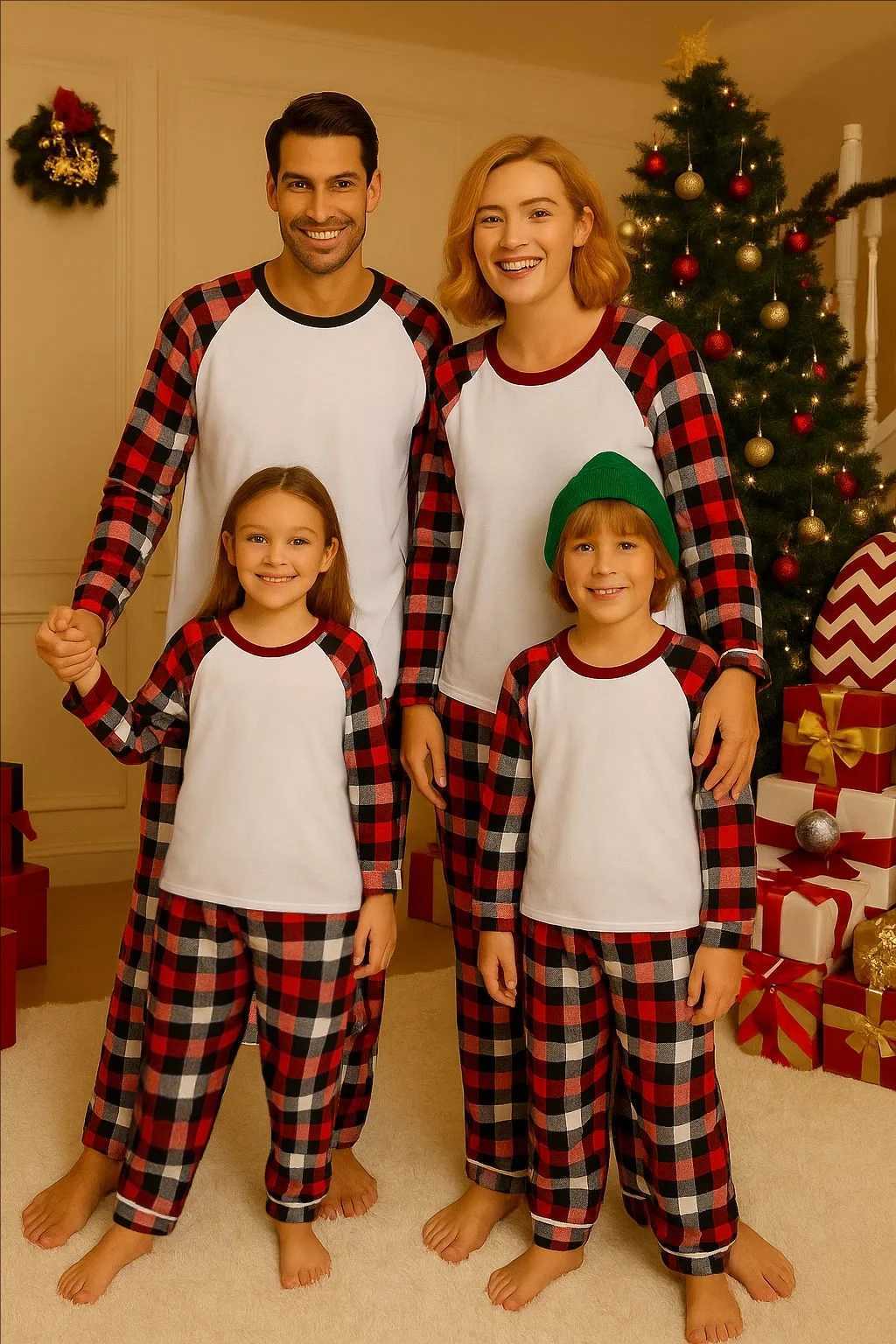 2 Pcs Personzed Christmas DIY Add Own Father Mother ChildrenBaby Sleepwear Pajamas Clothes Family Matching Outfits Custom L2510211QXX