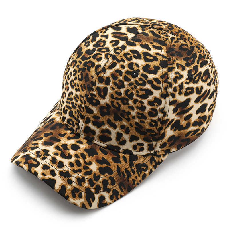 Womens Spring and Autumn Leopard Print Baseball Cap Outdoor Sports Sun Protection Visor Cap for Men and Women H251020