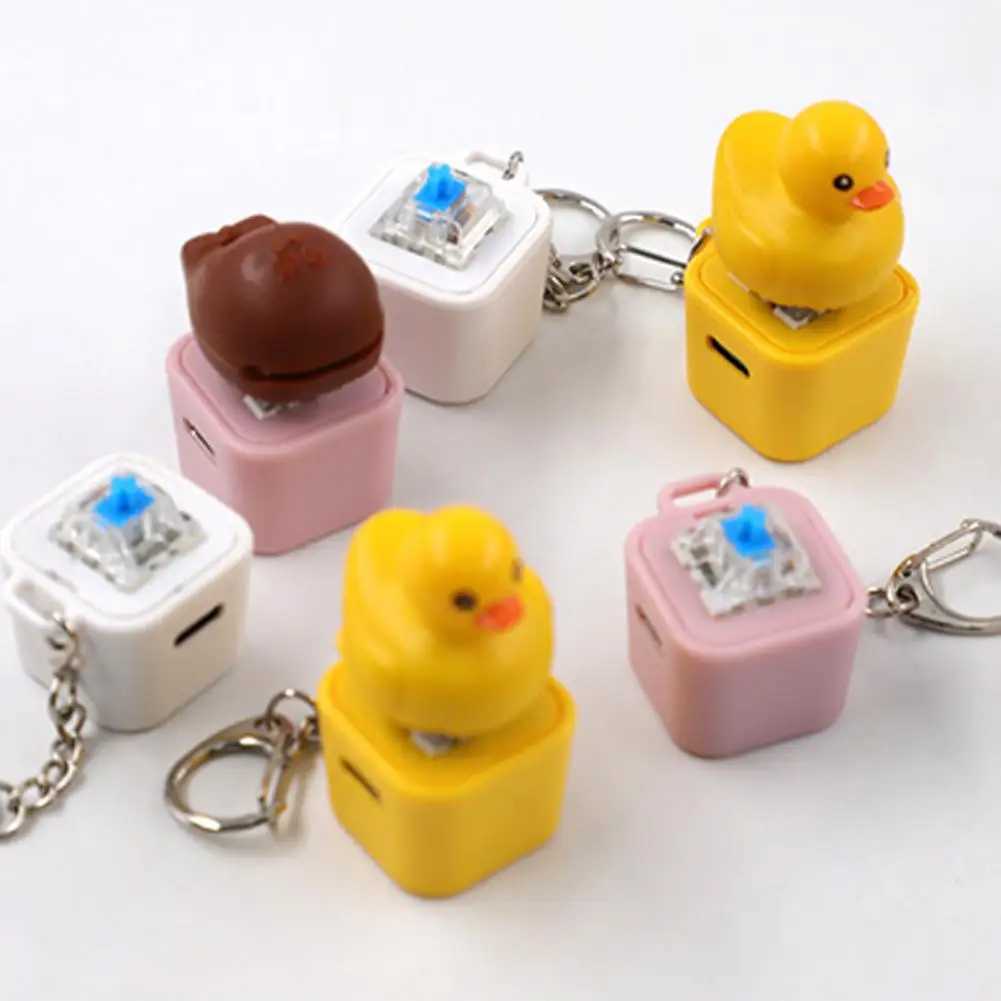 Keycap Style Cute Little Yellow Duck keycaps Keychain Personality Key Cap for Mechanical Keyboard Cherry MX Axis 3D Design J251121