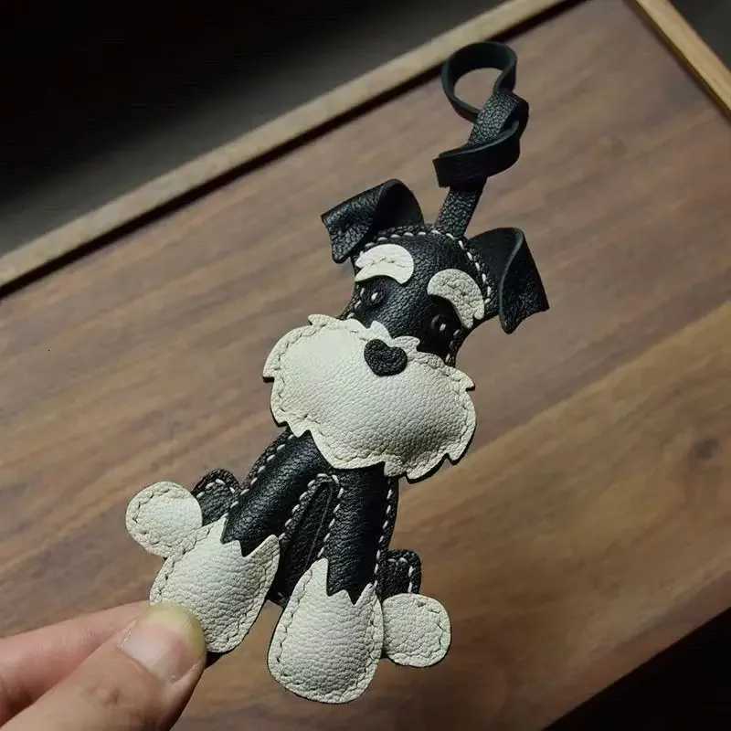 Schnauzer Cute Dog PU leather Womens and Mens Bag Pendant Key Pendant keychains Bag charm W251021