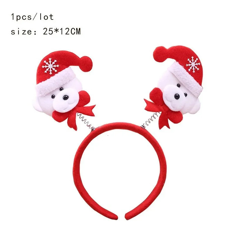 10pcs Christmas Hairband Party Xmas Antlers Headband Party Dress Up Headwear Cartoon Bell Reindeer Headband Gift for Friends 251021