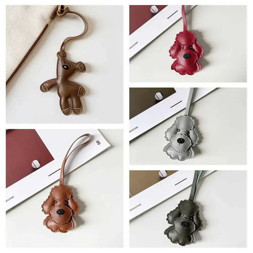 Multicolor PU Leather PU Leather Bear Hanger Dog Animal Cartoon Keychain Cute Puppy Cartoon Bag Pendant Bag Ornament W251021