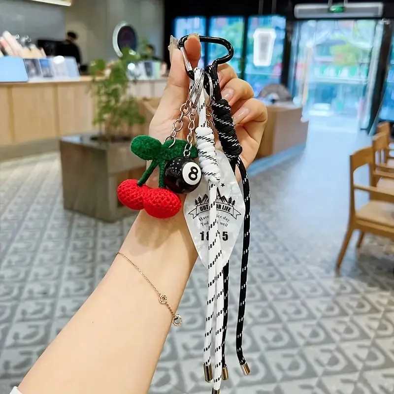 Tennis Balls Cherry Billiards Car Keychain Personalized Mens and Womens Bag Pendant Exquisite Keychain J251121