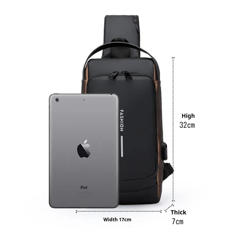 Mens Antitheft Combination Lock Chest Bag Adjustable Shoulder Strap Suitable for Outdoorand Leisure Sports Crossbody 251014