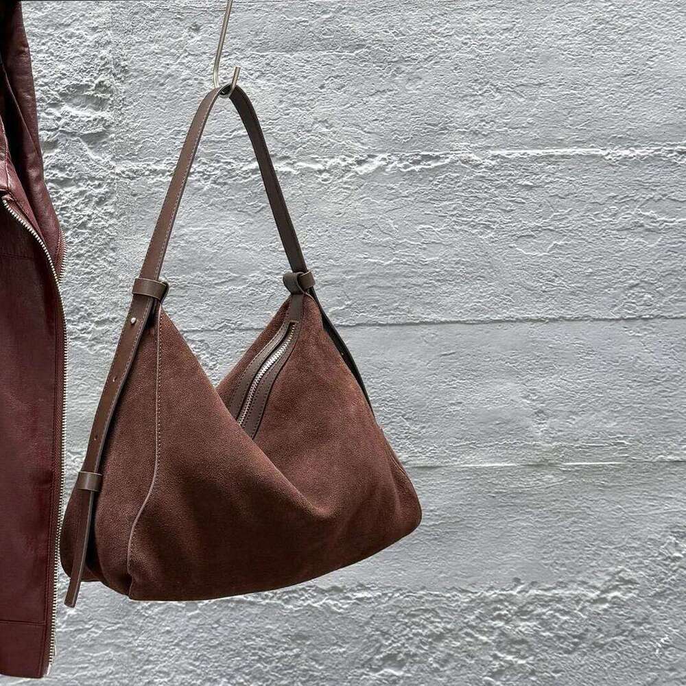 Frosted Cowhide Women's Underarm New Niche Design Suede Vintage Large Capacity Crossbody Fashion Lady Shoulder Bag Suotong1021