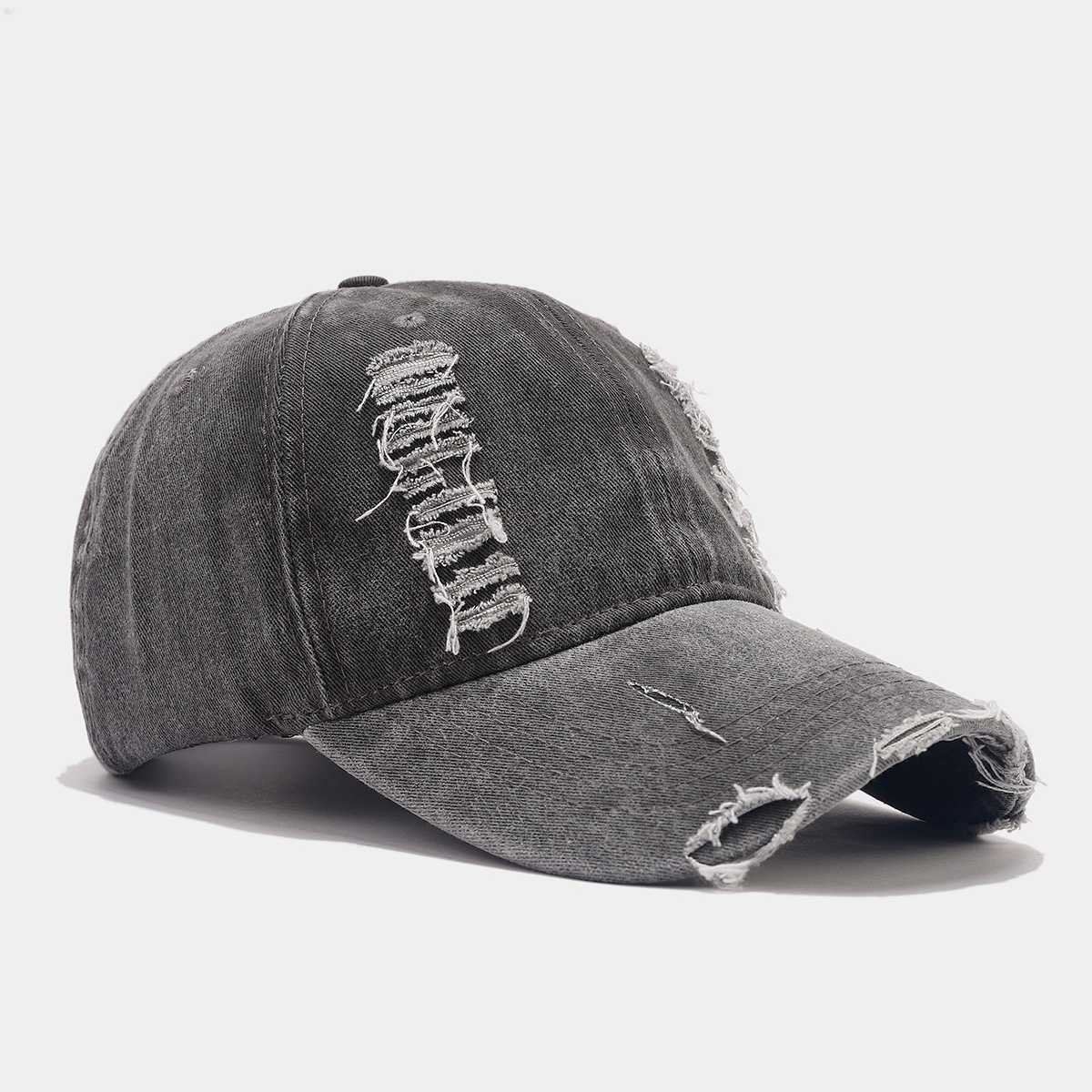 Denim Baseball Cap for Men Washed Distressed Couples Versatile Fashionable Duckbill Cap for Women Unique Sunshade Hat H251020