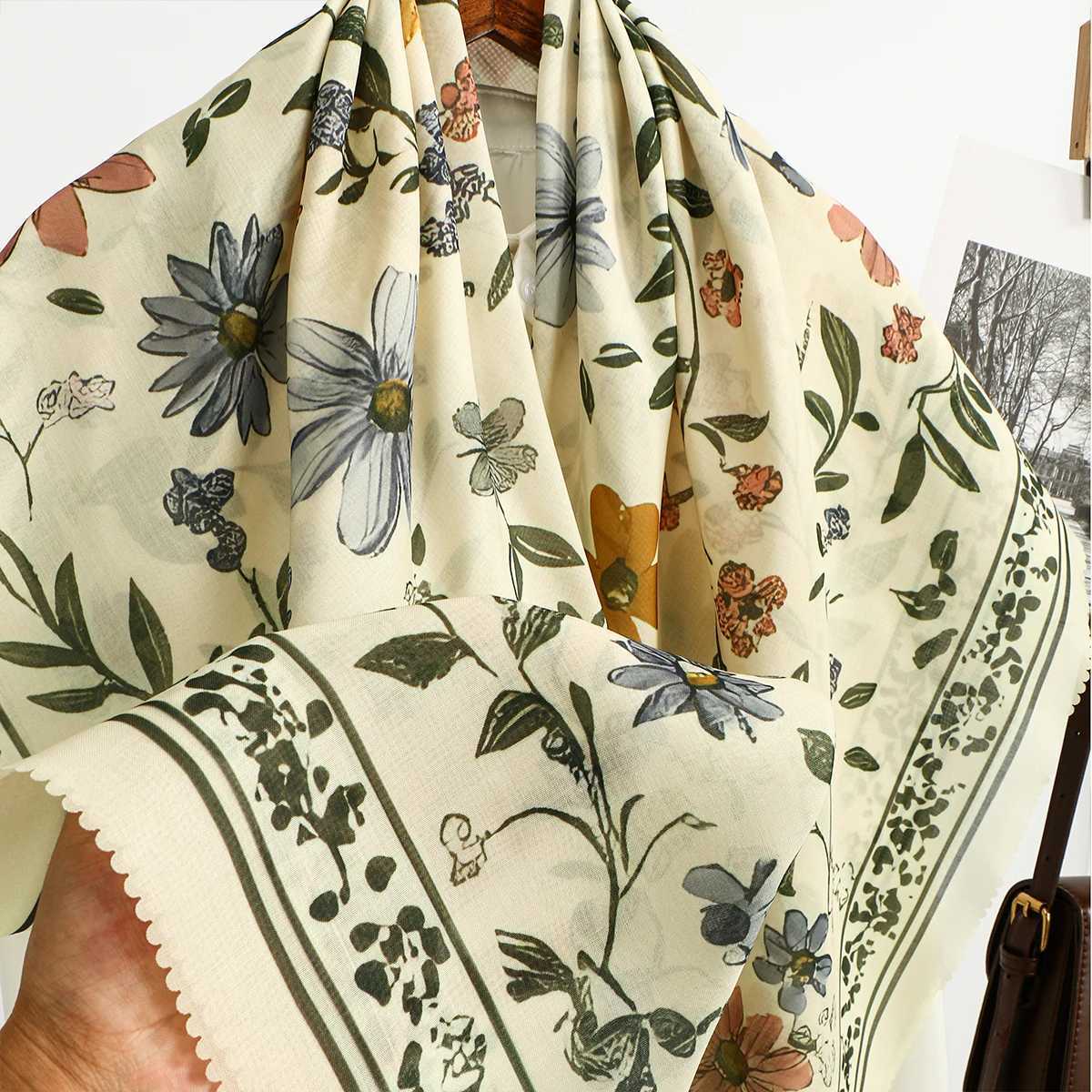 110110cm Printed Satin Silk Square Scarf Muslim Hijab Shawl Female Design Lady Wraps Foulard Headbands Bufanda Large Bandana W251021
