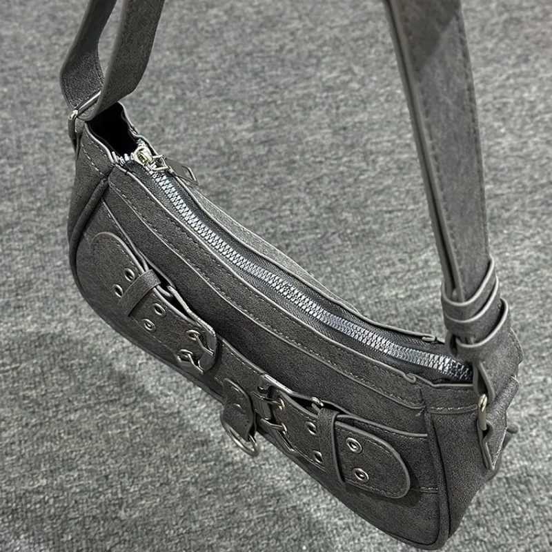 Sweet Cool Denim Grey Shoulder Bag Women Y2k Grunge Hot Girls Casual Handbag Lady Vintage Versatile Underarm Bag Autumn bolsasXJ251021