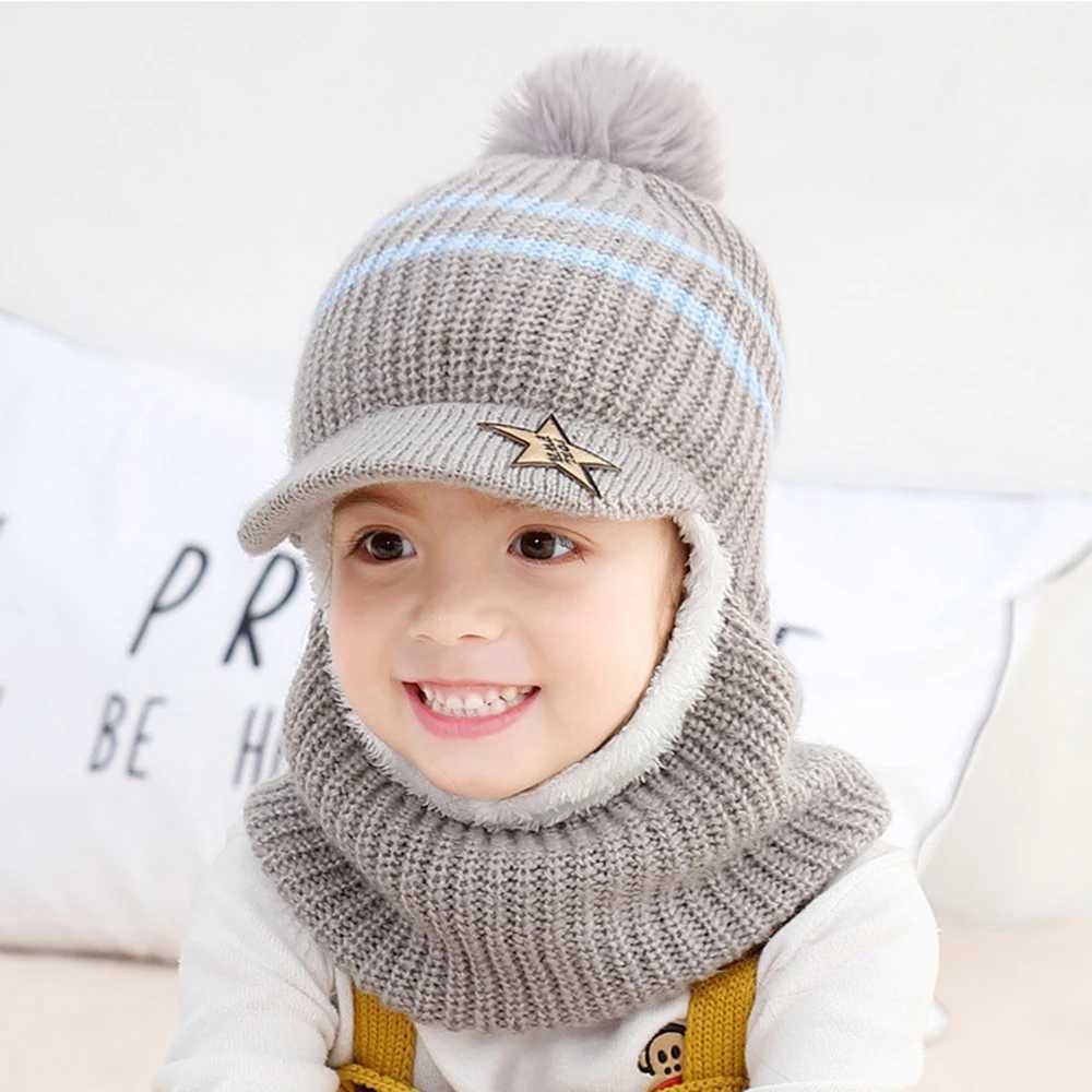 Kids Knitted Scarf And Hat Set Luxury Winter Warm Soft Crochet Hats And Scarves Beanie Caps For Boys Girls 28 Years J251021