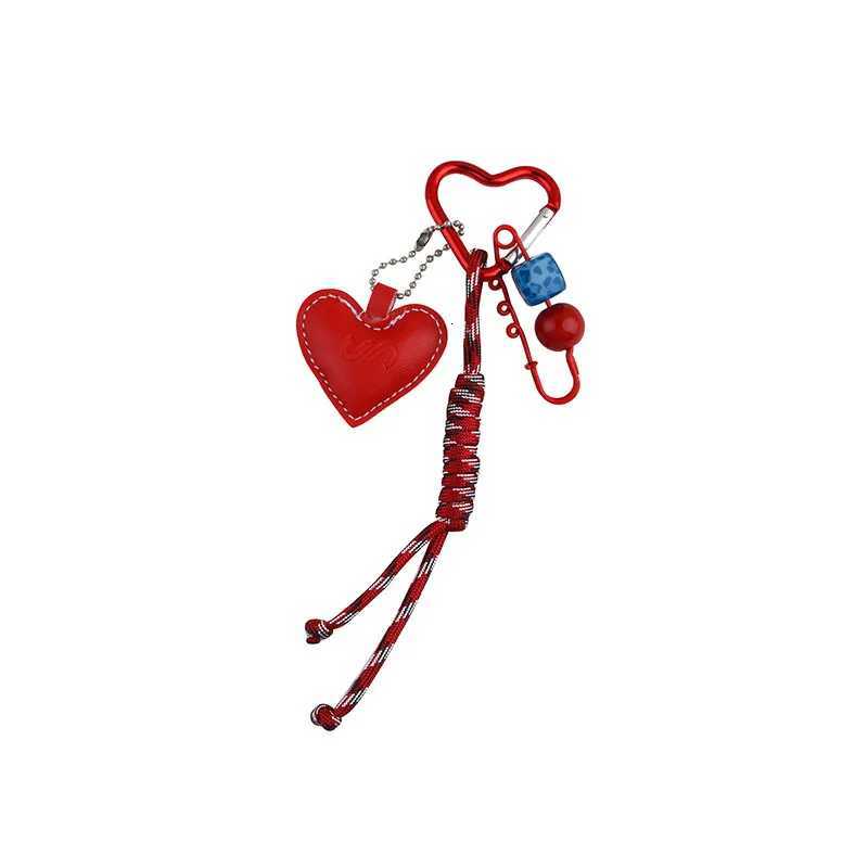 New Creative And Versatile Leather Heart Knot Rope Alloy Keychain Bag Decoration Pendant Key Ring Part Gift W251021