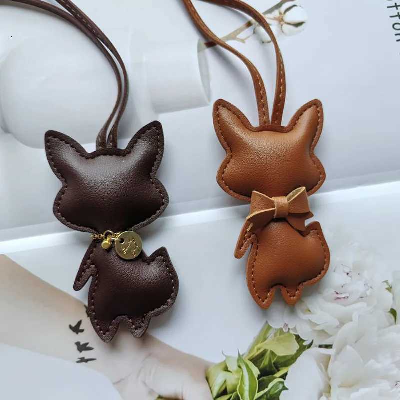 Mini Bear Keychain PU Leather Animals Keyring Hanging Ornament Backpack Handbag Charm Gift For Men Women Korean Bag Charms Y2k W251021