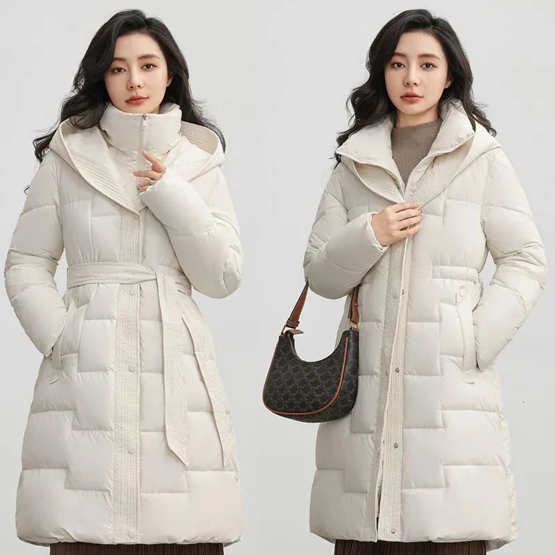 Womens Down Cotton Jacket Korean Version Versatile Lady Cotton Padded Outerwear Slim Temperament Ladies Winter Parka Coat 251021