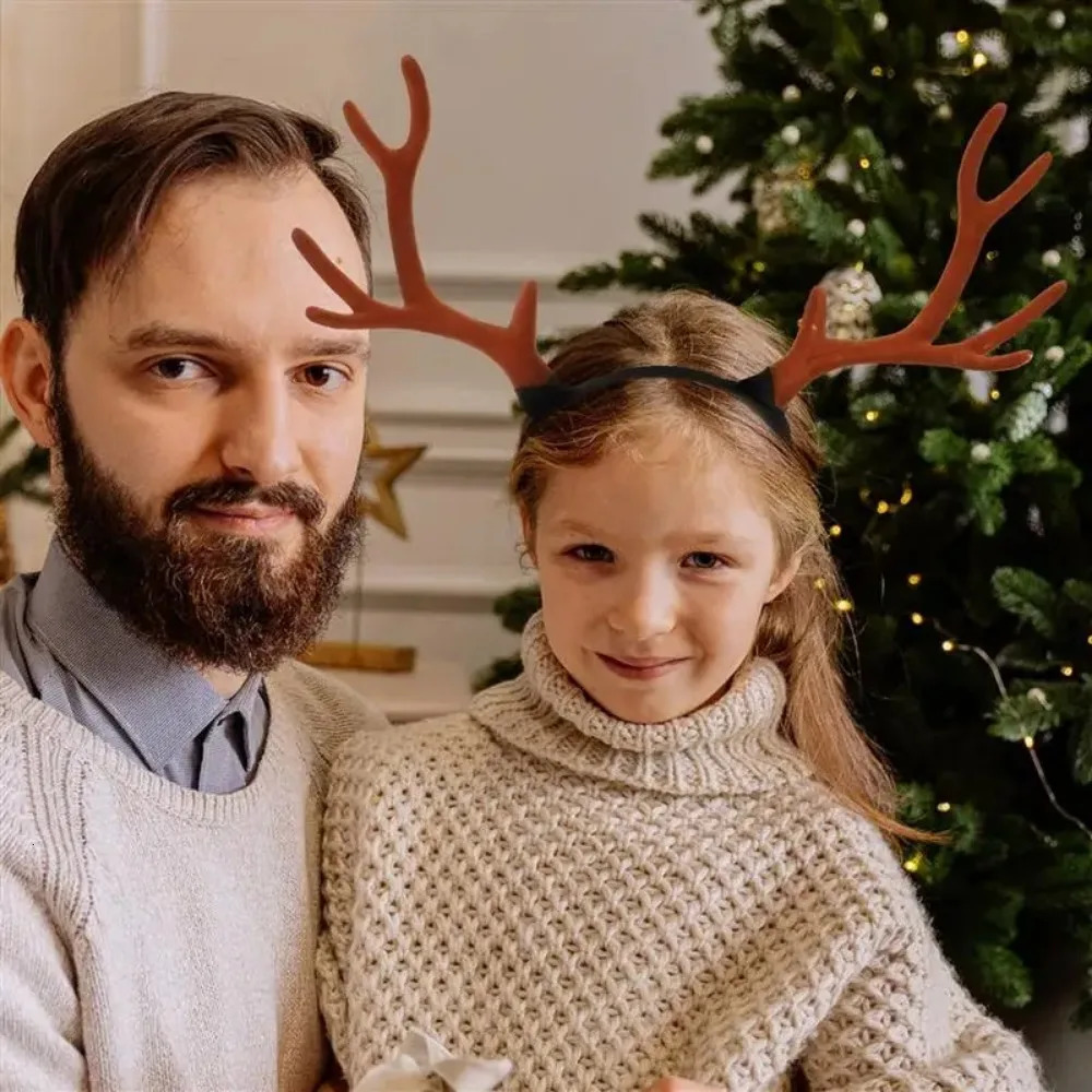 Christmas Gift Antler Flocked Deer Branch Headband Multipurpose Antler Headband Lovely Xmas Antler Headband Funny Xmas Headwear 251021