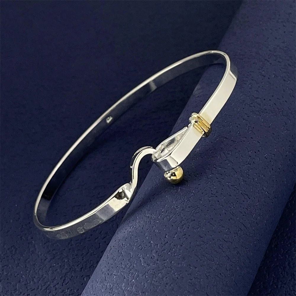 Fashion Silver Color Simple Bangle Men and Women Fashion Jewelry Birthday Party Gift Jewelry 251017