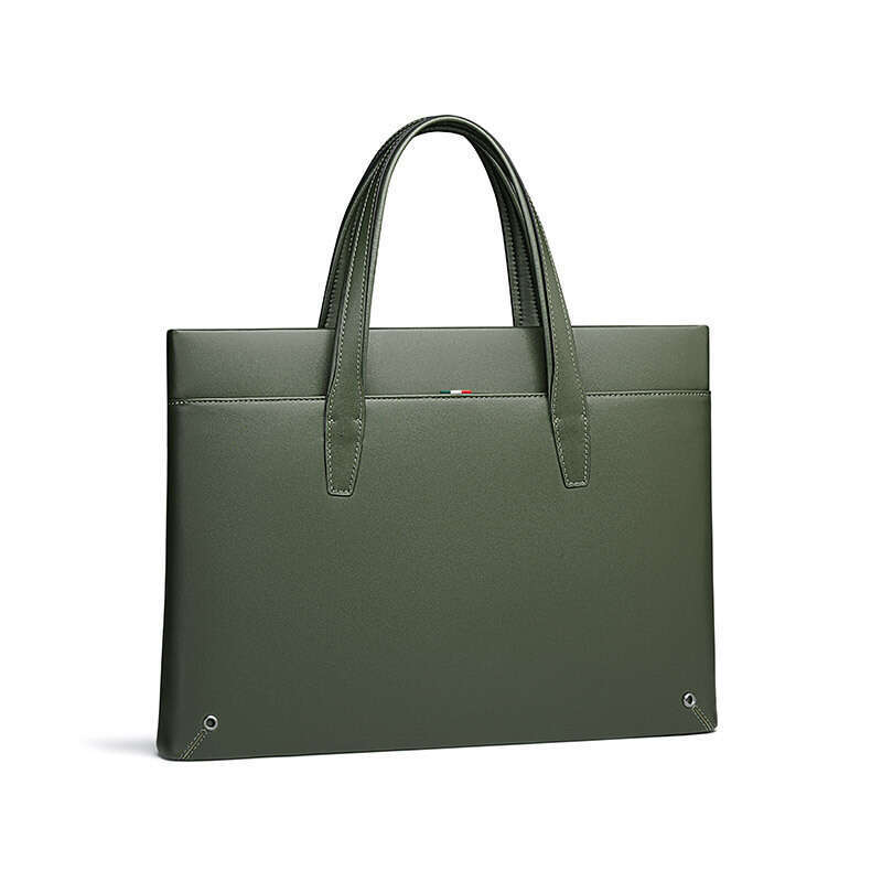 Luxury bag Men s Briefcase Genuine Top Layer Leather Cowhide Document inch Laptop Bag Waterproof Wear resistant Handbag