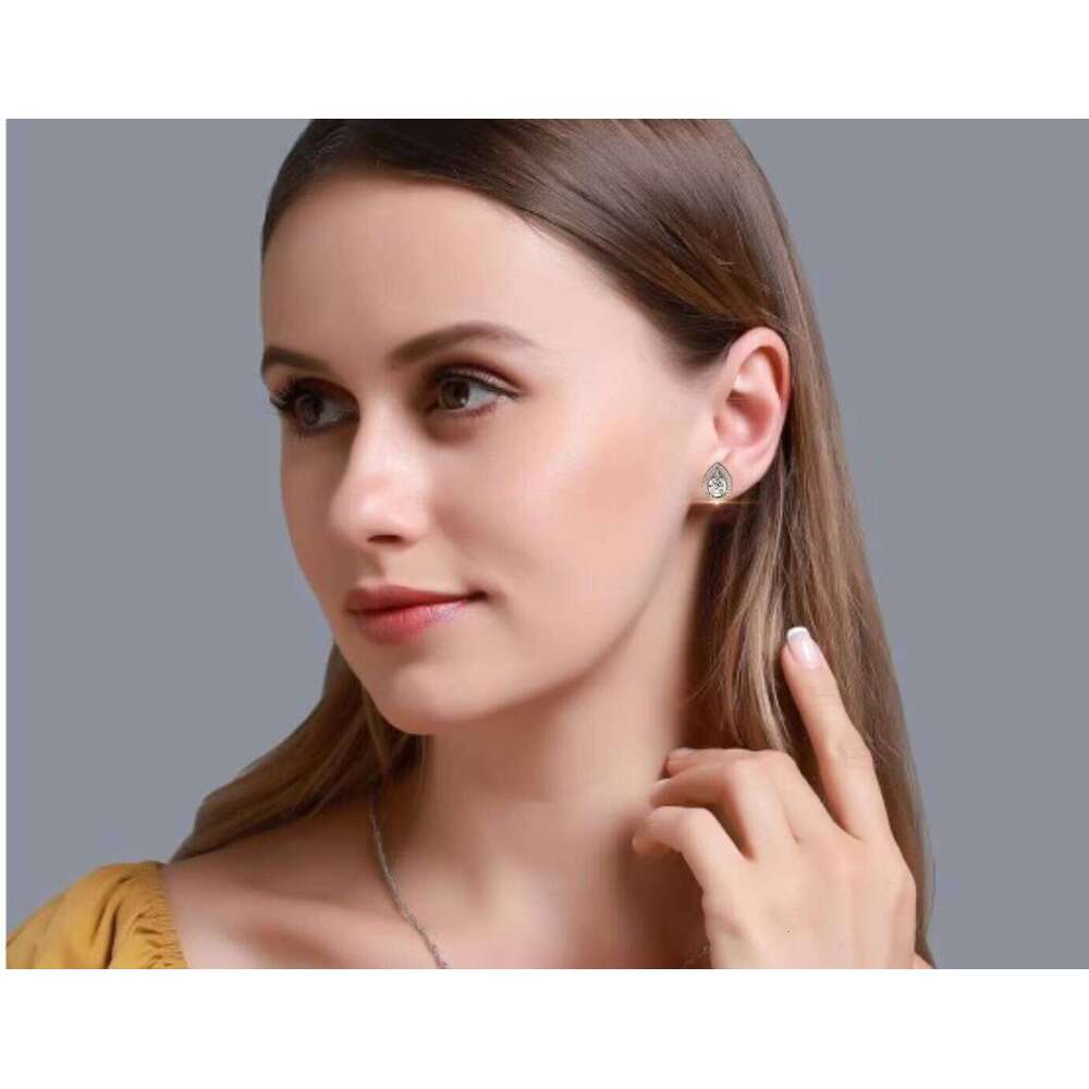 Reyes High-Quality Sterling Sier Pear Cut 1.5 Carat GRA Certified Sandstone Earrings Handmade Wedding Gift Fine Jewelry