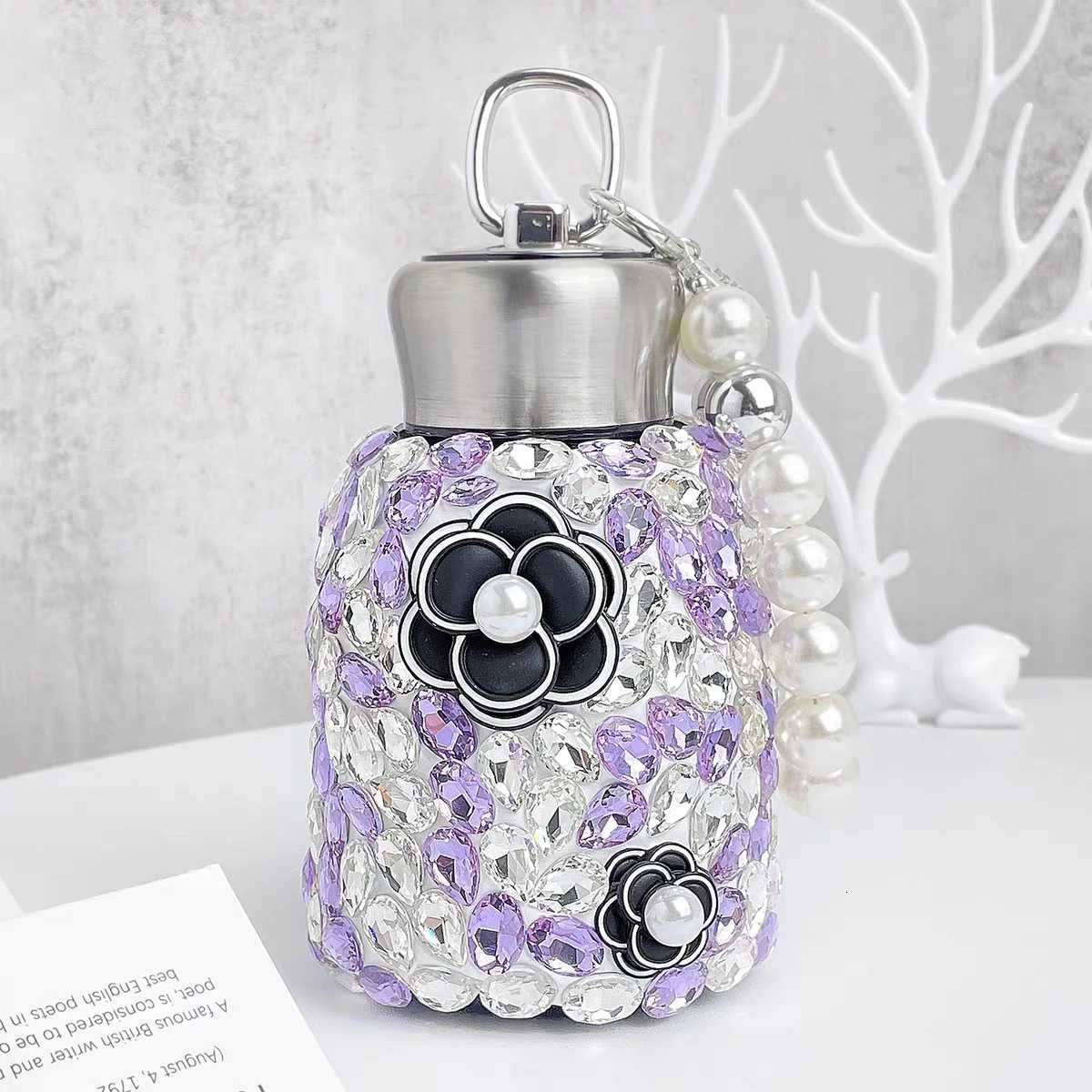 Stainless Steel Thermal Water Bottle with Rhinestone for Wen Pearl Handheld Thermos g LeakProof Insated Cup Drinkware Y251021