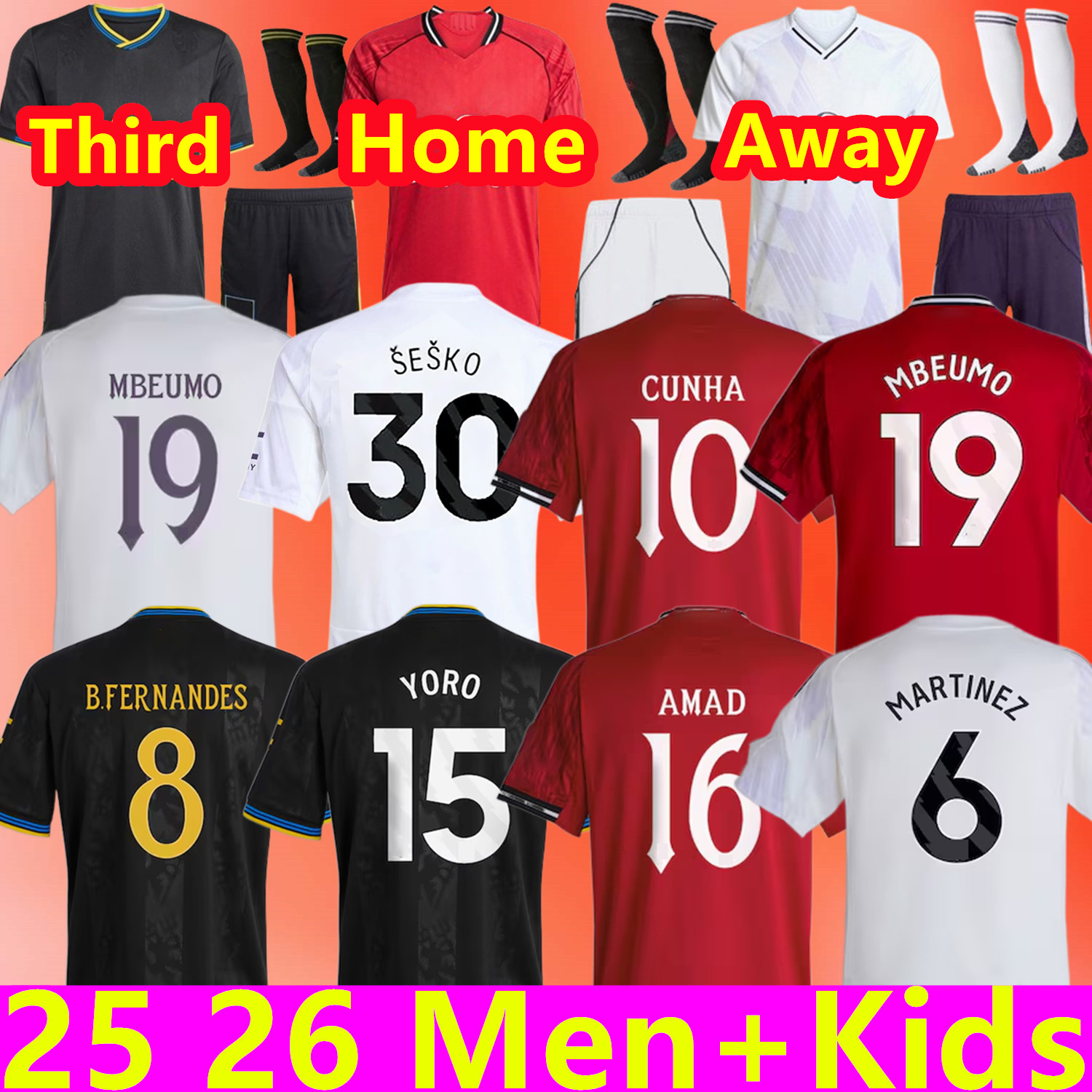 25 26 ZIRKZEE MBEUMO SESKO soccer jersey B. FERNANDES GARNACHO HOJLUN 2025 2026 MAZRAOUI UGARTE AMAD YORO DALOT CUNHA CANTONA football kit shirt men kids